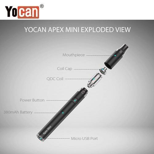 Yocan Apex Mini Variable Voltage Wax Pen Exploded View US Vape Supply