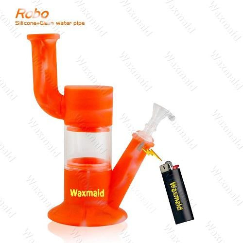 Waxmaid Robo 9" Silicone and Glass Water Pipe